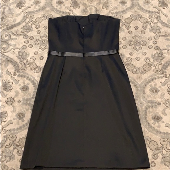 Petite Black Strapless Dress with Bow Detail - Picture 3 of 3